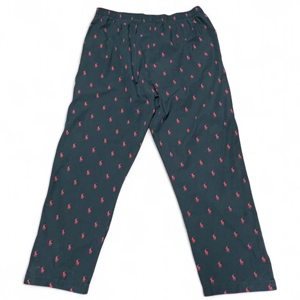 Polo Ralph Lauren Sleepwear Lounge Pants XL Black & Red Pony Logo All Over Print - Picture 6 of 6